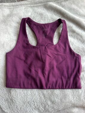 girlfriend collective Deep Plum Paloma Racerback Sports Bra - S